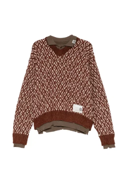 Pulover Maison Mihara Yasuhiro tricotate maro