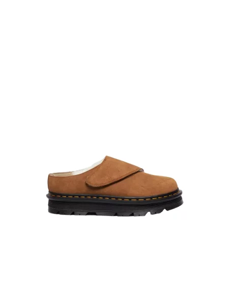 Klapki mules Dr. Martens zamszowe brązowe