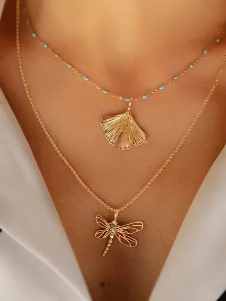 Позолочене кольє Lilou Dragonfly