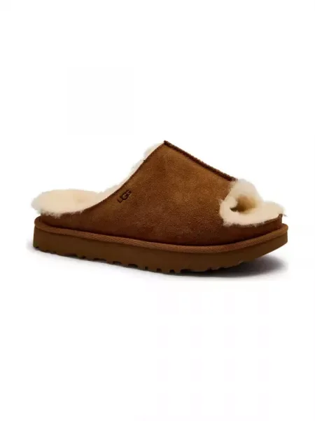 UGG De piele papuci de casă Greenport cu adaos de lână maro