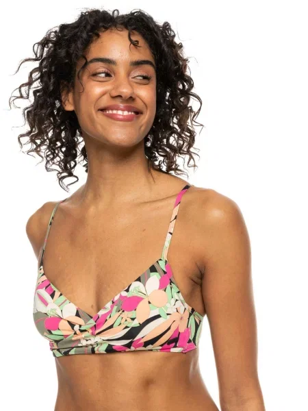 Góra od stroju kąpielowego ROXY Printed Beach Classics Wrap czarny