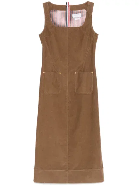 Rochie midi Thom Browne de catifea cord până la genunchi de costum