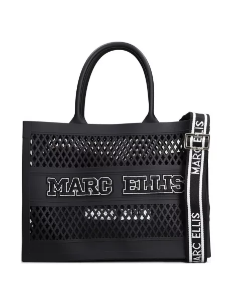 Geantă shopper Marc Ellis fără toc cu autograf negru