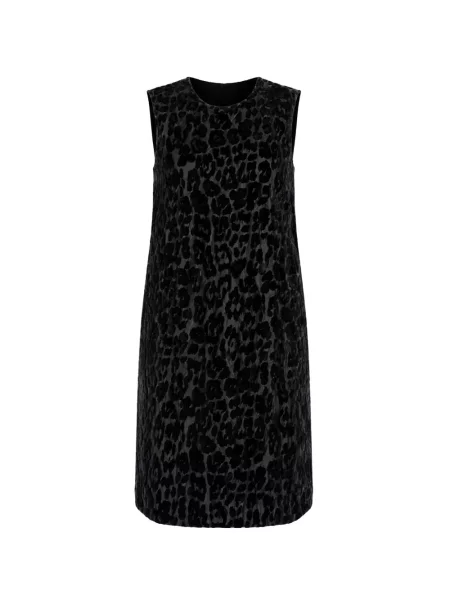 Rochie mini Dolce & Gabbana de catifea cu imagine cu model leopard negru