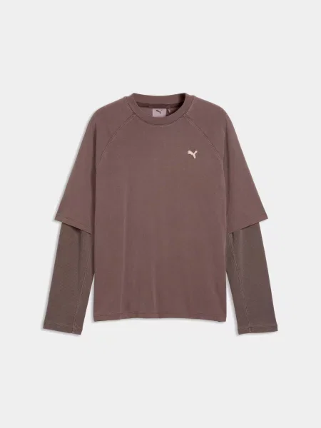 Лонгслів PUMA комбінований верх коричневий