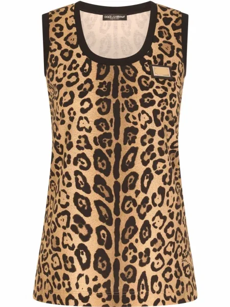Top Dolce & Gabbana cu imagine cu model leopard maro