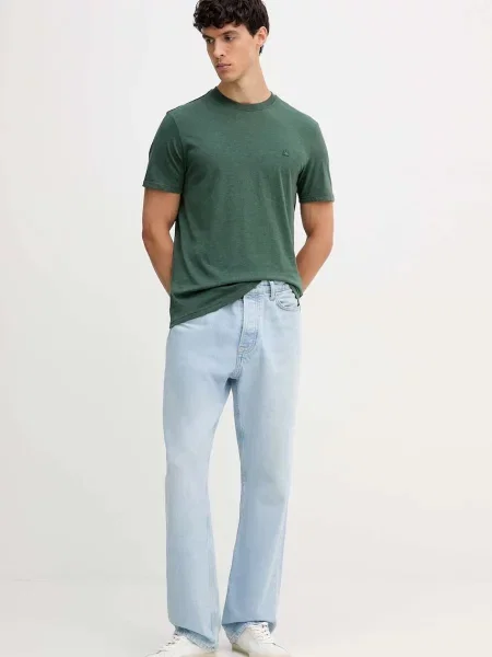 Меланжевая футболка United Colors Of Benetton зеленая