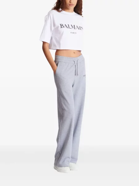 Raštuotas marškinėliai Balmain balta