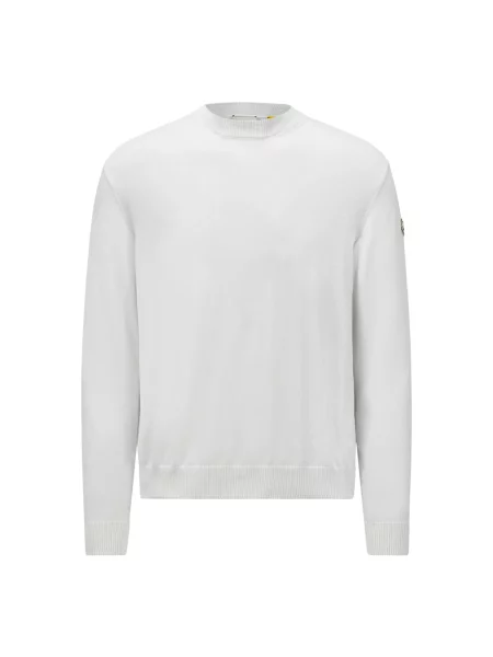 Sweter Moncler z dekoltem w kształcie litery U biały