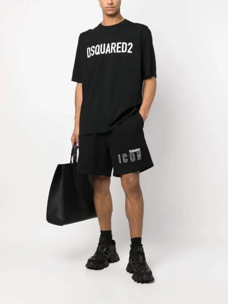 Raštuotos šortai Dsquared2 juoda