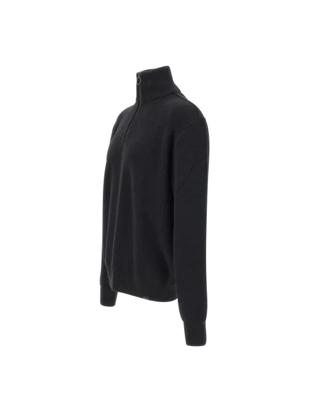 Lniany sweter z golfem Paul & Shark niebieski