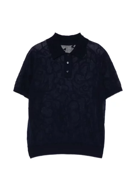 Scurt tricou polo Jnby din jacard albastru