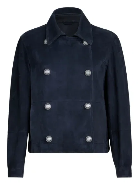 Geacă Brunello Cucinelli cu două rânduri de nasturi albastru