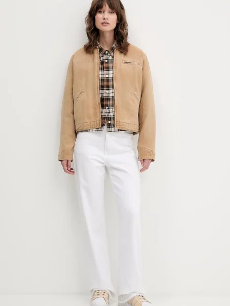 Guess Originals kurtka jeansowa przejściowa brązowy