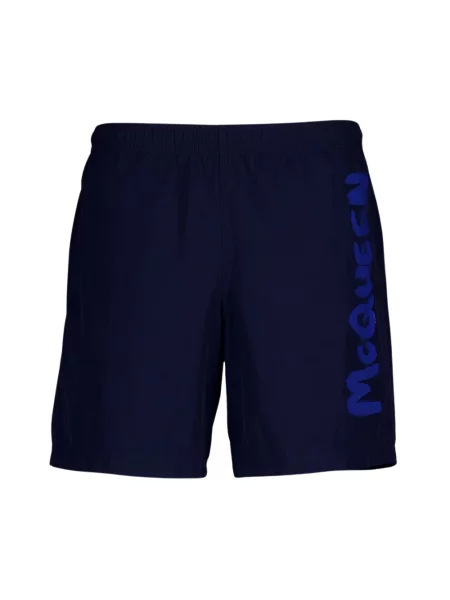 Kąpielówki Alexander Mcqueen z logo niebieskie