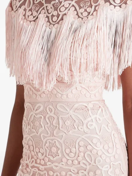 Костюм миди рокля Temperley London до коляното розово