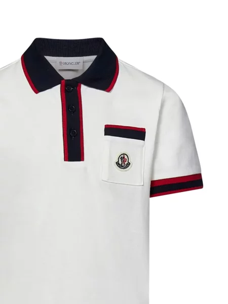 Koszulka polo dziecięca Moncler Enfant biała