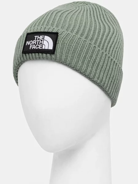 The North Face Dětská čepice KIDS TNF LOGO BOX CUFFED BEANIE zelený
