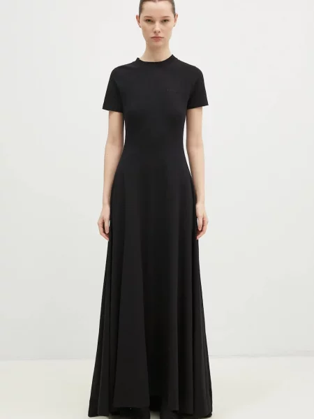 VETEMENTS rochie Embroidered Logo Ballroom maxi evazati negru