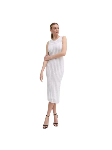 Pinko sukienka midi dopasowana biały