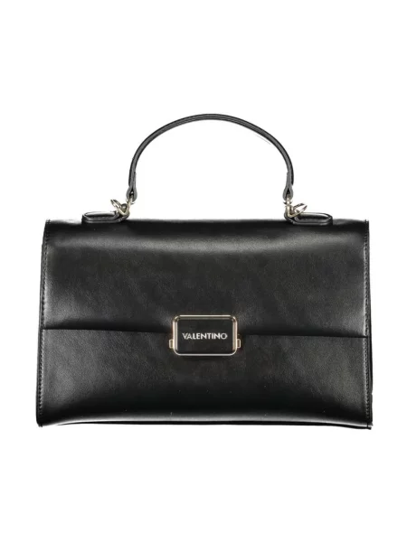 Lniana torebka Valentino By Mario Valentino czarna