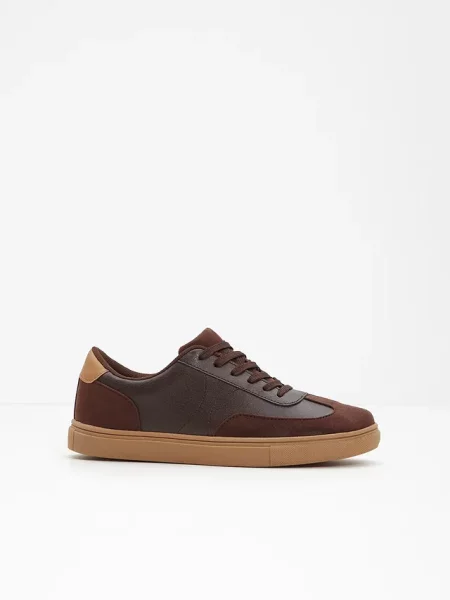 Sneakersy w stylu retro brązowe