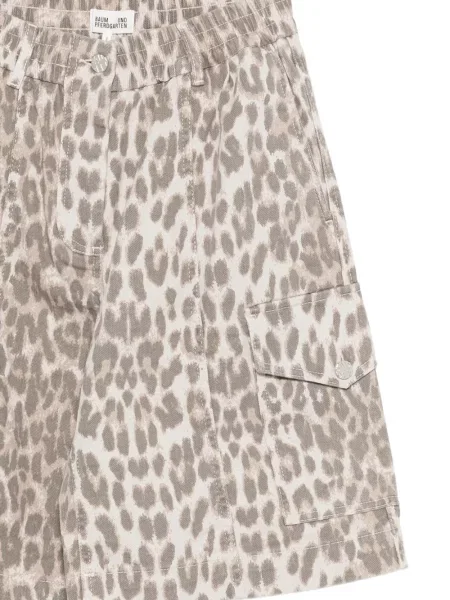 Szorty cargo Baum Und Pferdgarten z nadrukiem w panterkę szare