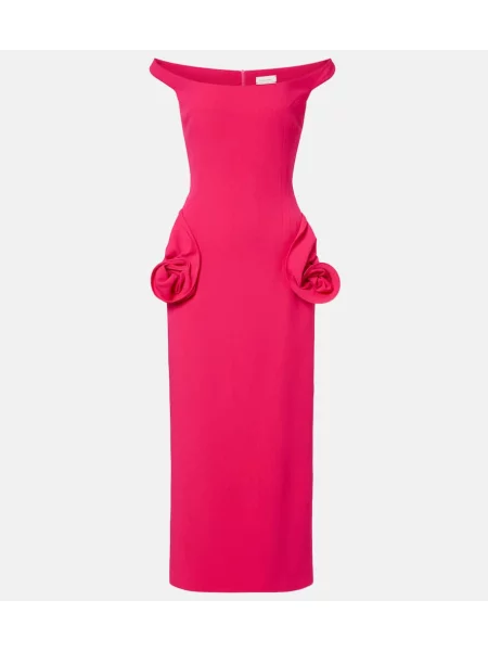 Sukienka koktajlowa Magda Butrym w kwiatki garniturowa różowa