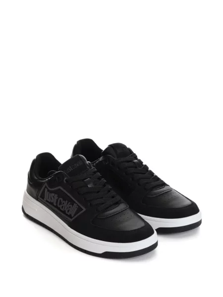 Sneakerși Just Cavalli cu autograf negru
