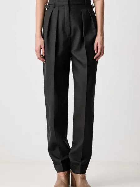 MUGLER pantaloni straight din lână pentru femei