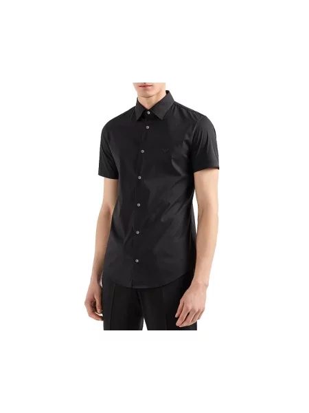 Koszula z krótkim rękawem Emporio Armani czarna