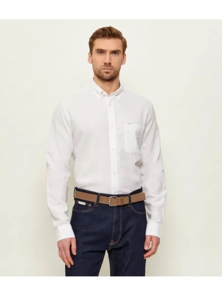 Barbour camasa de in cu guler button-down slim alb