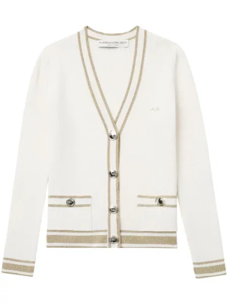 Dzianinowy kardigan Alessandra Rich biały