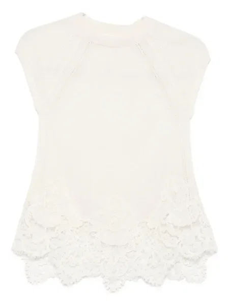 Top Ermanno Scervino tricotate alb