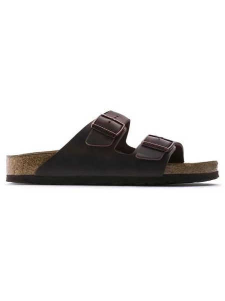 Klapki Birkenstock skórzane brązowe