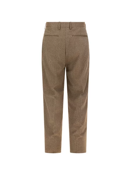 Pantaloni Marsem în carouri maro