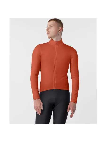 Koszulka rowerowa damska Castelli Competizione Thermal z długim rękawem intensywnie S pomarańczowa