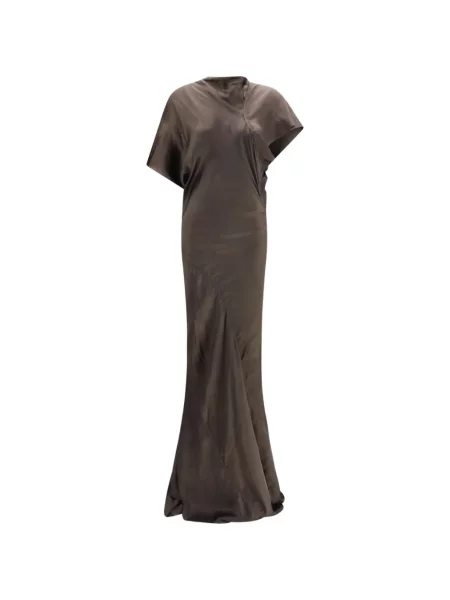 Rochie Rick Owens asimetrică drapată maro