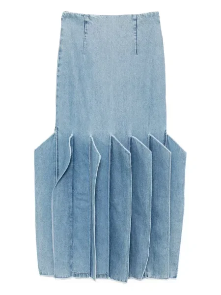 Fustă din denim A.w.a.k.e. Mode până la genunchi albastru