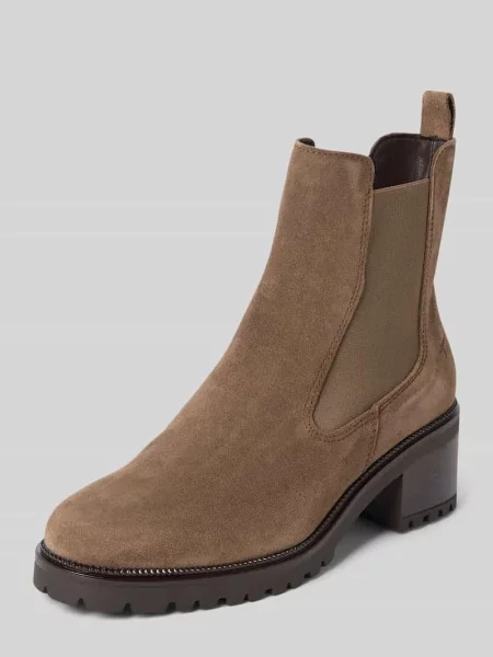 Buty chelsea z naturalnej skóry ze skóry bydlęcej Tamaris beżowe