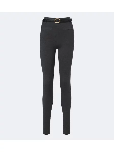 Cu centură leggings Self-portrait gri