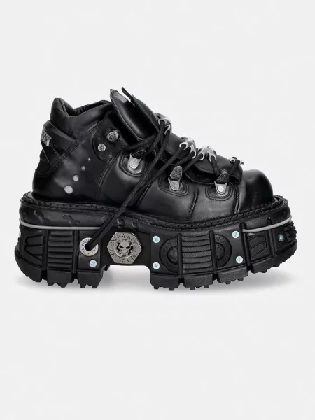 New Rock ITALI NEGRO TERNERA NEGRO PULIK NEGRO кросівки шкіряні