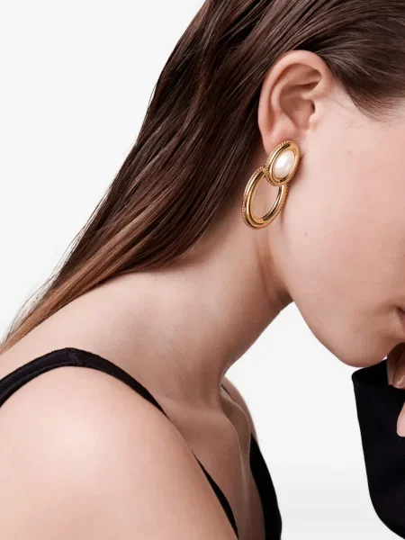 Cercei Jennifer Gibson Jewellery cu perle auriu