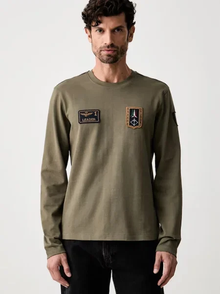 Tricou cu mânecă lungă Aeronautica Militare verde