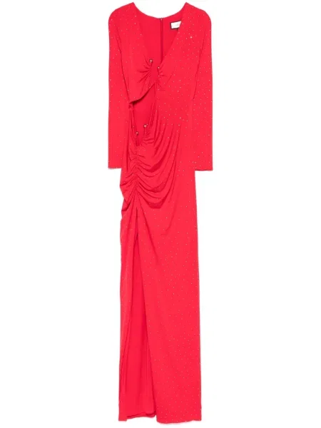Rochie maxi Nissa de cristal de costum roșu