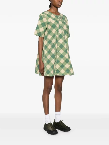 Rochie mini Damson Madder în carouri verde
