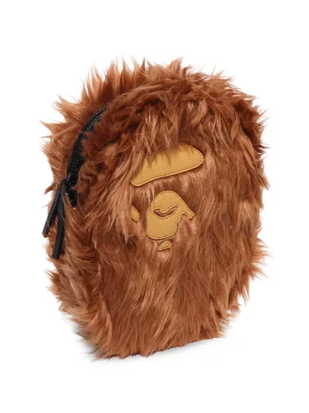 Rankinė per petį A Bathing Ape® su kailiu ruda
