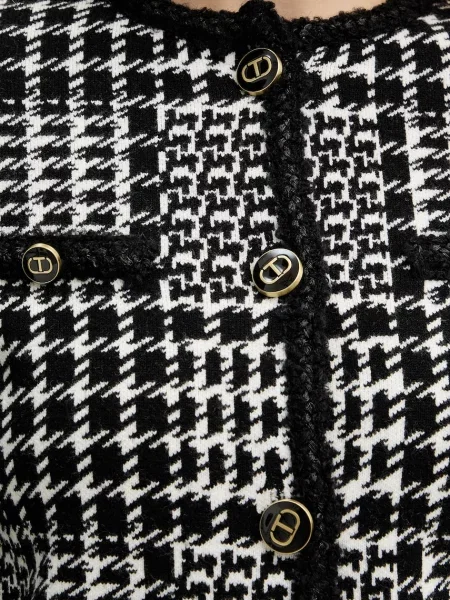 Піджак з додаванням вовни Twinset однобортний однотонний білий