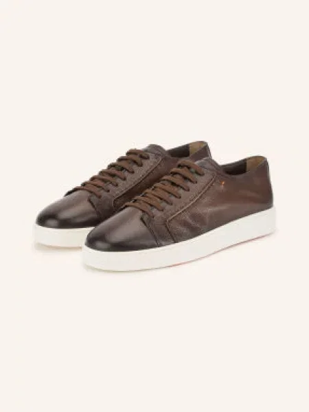 Santoni Sneakersy Clean tmavě hnědá