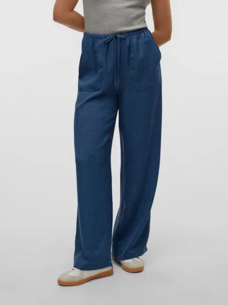 Vero Moda nohavice Melaney Tmavomodrá modrá